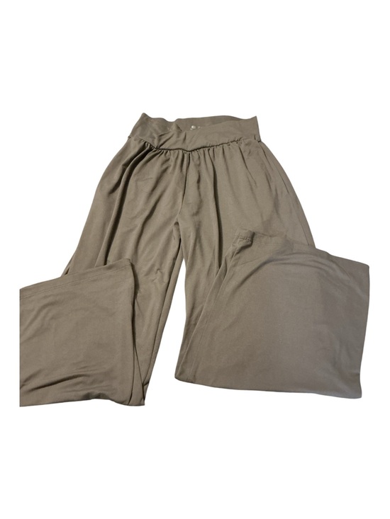 None Pants - Wide-Leg High-Waist Knit Pants - Taupe